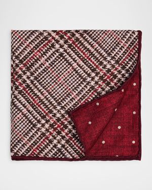 Men's Tartan Check Silk Pocket Square