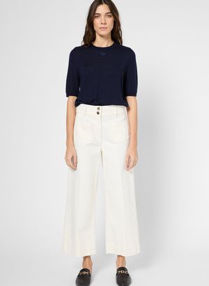 Gerard Darel - Pantalon large en coton - Taille 44 - Beige