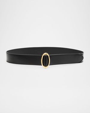 Cintura Buckle Leather Belt