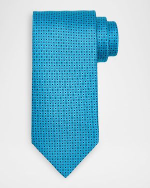 Men's Connected Geo Floral Silk Tie