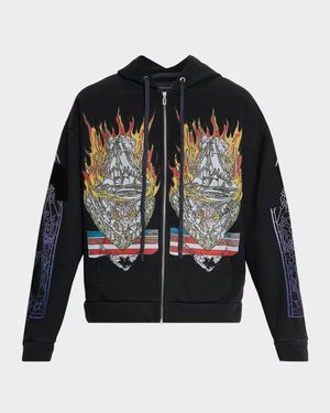 Men's Engulfed Memories Cotton Full-Zip Hoodie