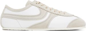 Dries Van Noten Taupe & White Suede Sneakers
