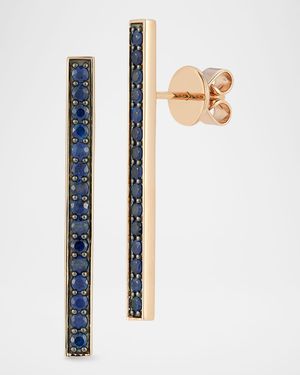 Classic 18K Rose Gold and Blue Sapphire Earrings