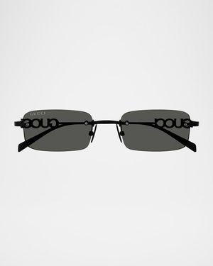 Men's GG1808SM Metal Rectangle Sunglasses