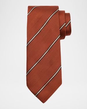 Men's Silk and Cotton Regimental Stripe Tie