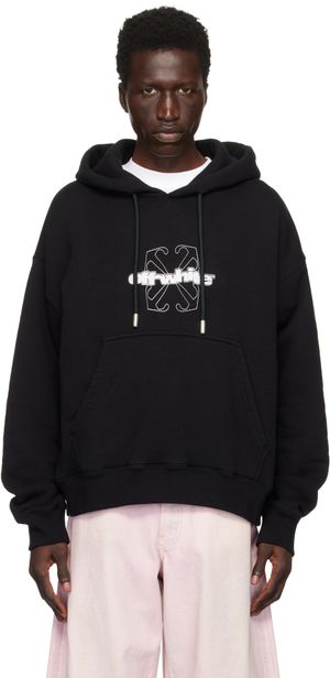 Off-White Pull à capuche de planchiste noir à quatre flèches
