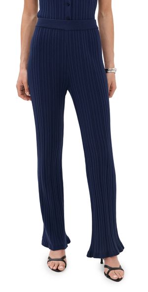 LE BOP Ribbed Flare Pants Olive S