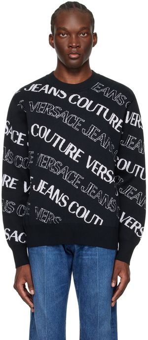 Versace Jeans Couture Black Wave Sweater