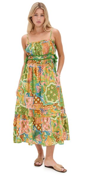 ASTR the Label Elisabeth Dress Mosaic Green Multi S