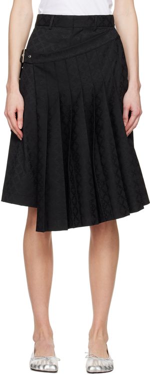 Charles Jeffrey LOVERBOY Black Jacquard Midi Skort