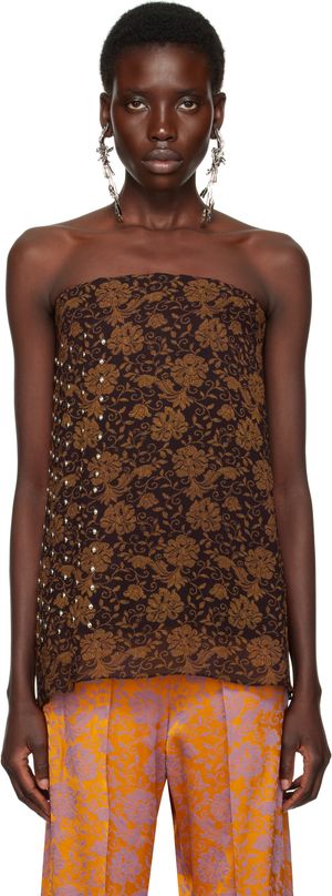 Dries Van Noten Brown Layered Top