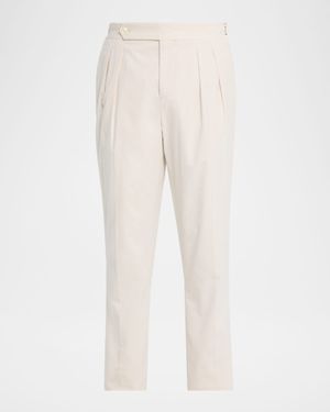 Men's High-Rise Corduroy Pleated Pants