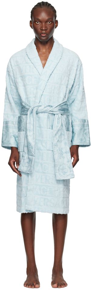 Versace Underwear Blue 'I Heart Baroque' Robe