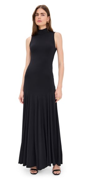 alice + olivia Augusta Open Back Sleeveless Turtleneck Maxi Dress Black 8