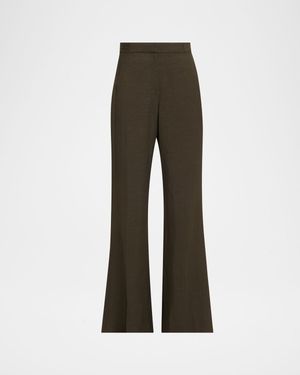 Soft Suiting Flare-Leg Pants