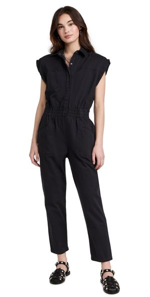 Pistola Rosie Shoulder Padded Jumpsuit Fade to Black XL