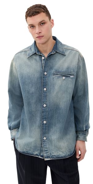 MM6 Maison Margiela Long Sleeved Shirt Blue 46