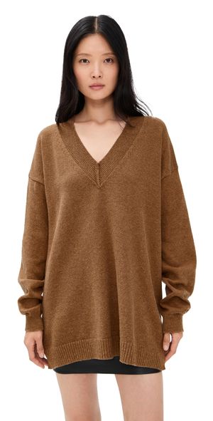 Free People Chelsea V Neck Tunic Muscavado M