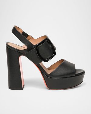 Bruxel Leather Buckle Platform Sandals