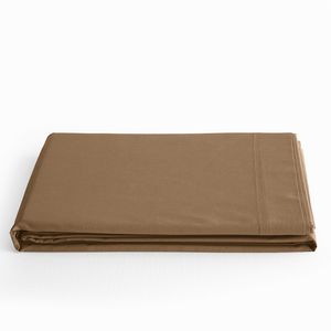 Coton Pur - Drap plat prémium pour lit 1 place 2 places - Taille 240x300 cm - Marron