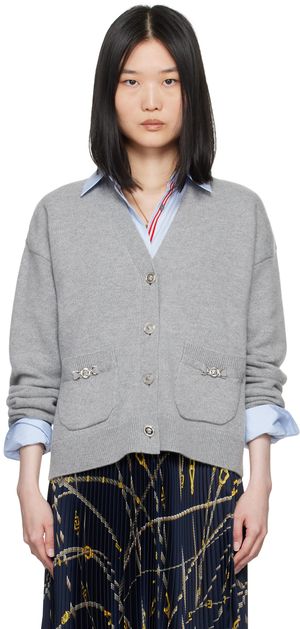 Versace Gray Medusa Cardigan