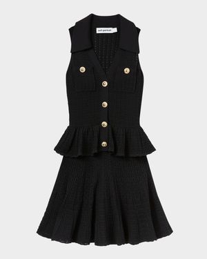 Pointelle Knit Sleeveless Mini Dress