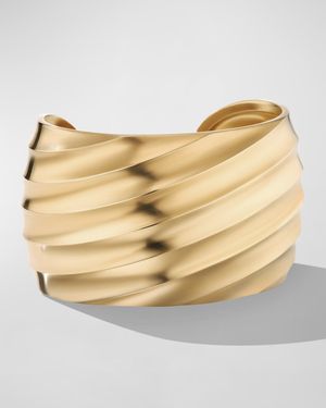 Cable Edge Cuff Bracelet in 18K Gold, 41mm