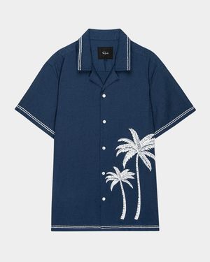 Men's Gibson Embroidered Palm Camp Shirt