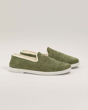 Angarde - Chausson homme velours, vert - Taille 43 - Vert