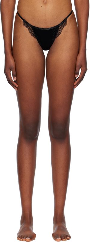 Agent Provocateur Black Rivere Faux-Leather Thong
