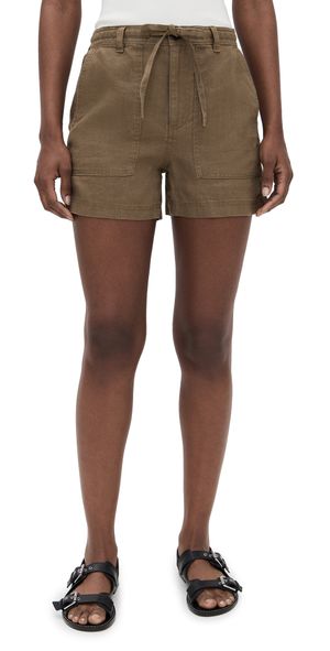 Madewell Linen Pull-On Drawstring Shorts Safari Khaki XXS