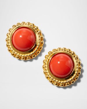 Red Sphere Stud Earrings