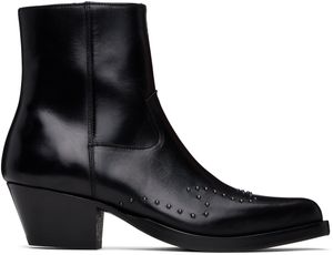 ERNEST W. BAKER Bottes western noires à clous