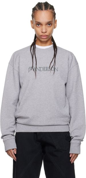 JW Anderson Gray Logo Embroidery Sweatshirt