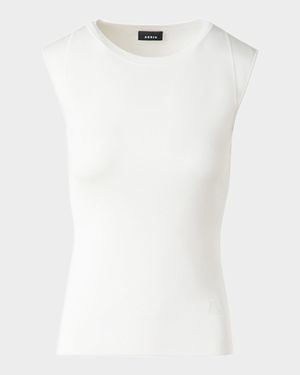 Sleeveless Fitted Silk Knit Top