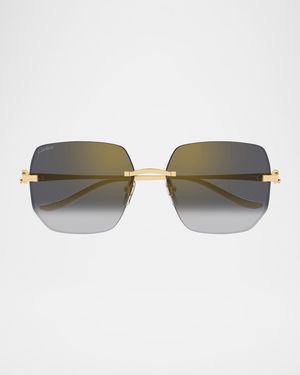 Rimless Metal Butterfly Sunglasses