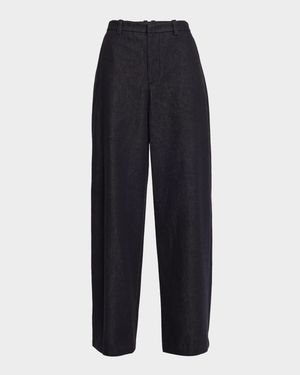 High-Rise Cotton Twill Pants