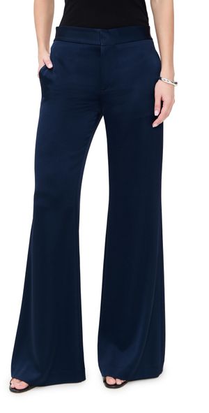 alice + olivia Shane Slouchy Wide Leg Pants Midnight Blue 6
