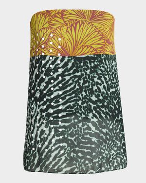 Coja Strapless Multi-Print Top
