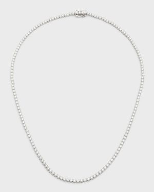 18K White Gold Round Diamond Line Necklace, 16.5"L, 7.0tcw