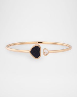 Happy Hearts 18K Rose Gold Oynx Bracelet