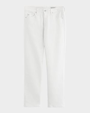 Mari Mid-Rise Slim Straight Crop Jeans