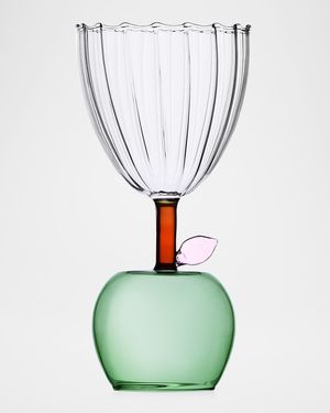 Fruits & Flowers Stemmed Apple Glass, 9.5 oz