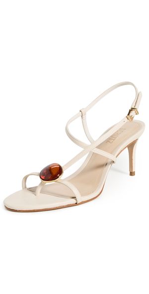 Schutz Azure Mid Embellished Sandals Sugar White 8