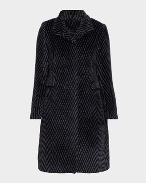 Feronia Chevron Wool One-Button Coat