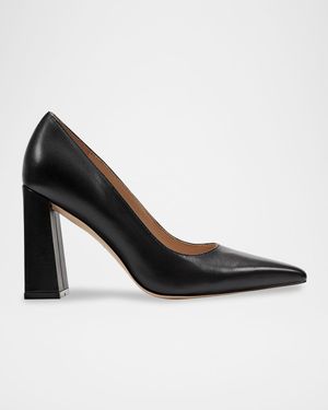 Minny Patent Leather Snip Toe Block-Heel Pumps