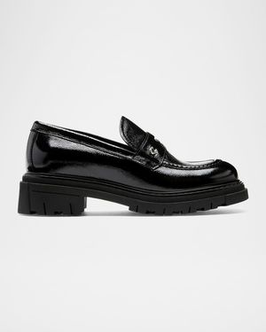 Doe Crinkle Leather Penny Loafers