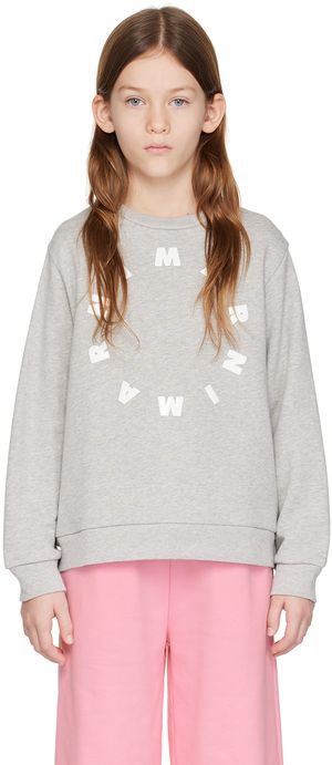 Marni Enfant | Pull molletonné gris à col ras du cou