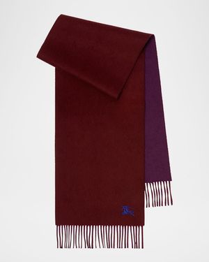 Men's Cashmere EKD Embroidered Double-Faced Scarf