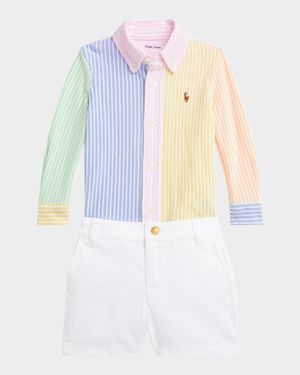 Boy's Striped Shirt and Chino Pants Set, Size 3M-24M